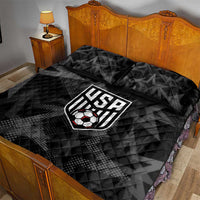 Soccer 2026 USA Quilt Bed Set Black Stars Version