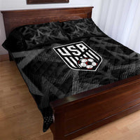 Soccer 2026 USA Quilt Bed Set Black Stars Version