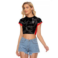 Custom Soccer 2026 USA Raglan Cropped T Shirt Black Stars Version