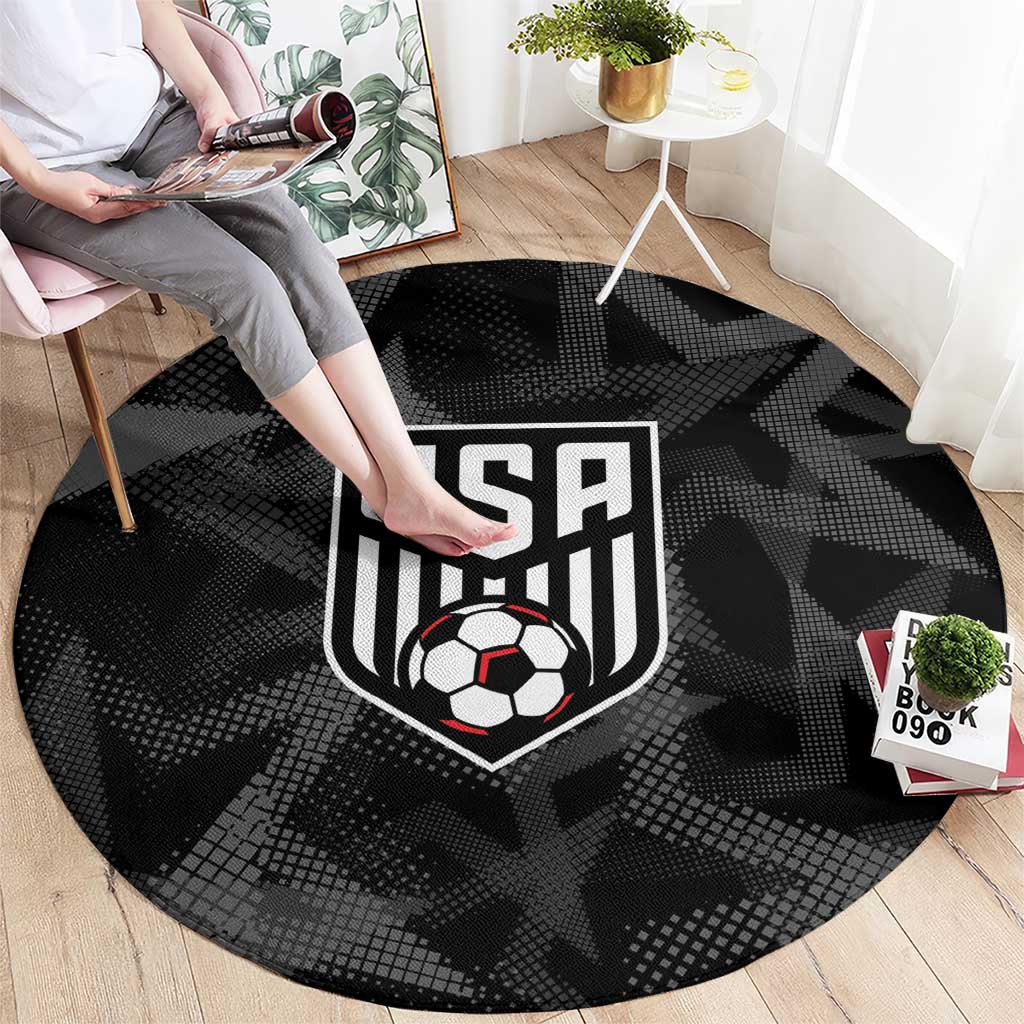 Soccer 2026 USA Round Carpet Black Stars Version