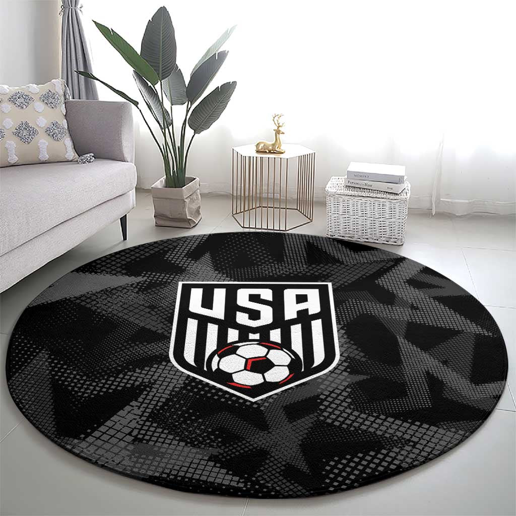 Soccer 2026 USA Round Carpet Black Stars Version