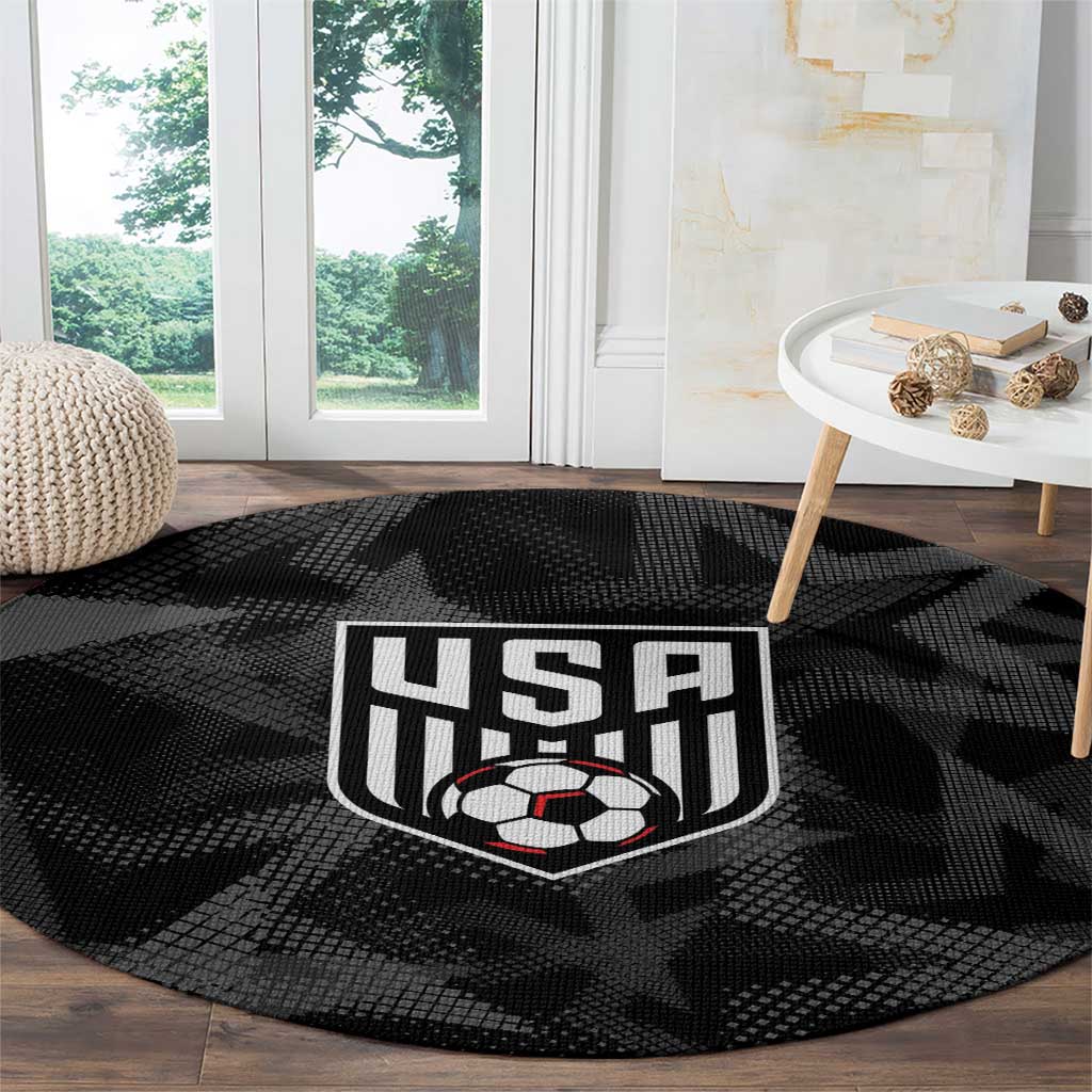 Soccer 2026 USA Round Carpet Black Stars Version