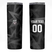 Custom Soccer 2026 USA Skinny Tumbler Black Stars Version