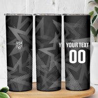 Custom Soccer 2026 USA Skinny Tumbler Black Stars Version