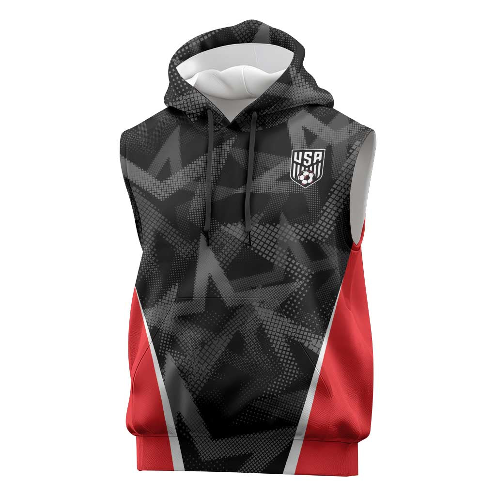 Custom Soccer 2026 USA Sleeveless Hoodie Black Stars Version