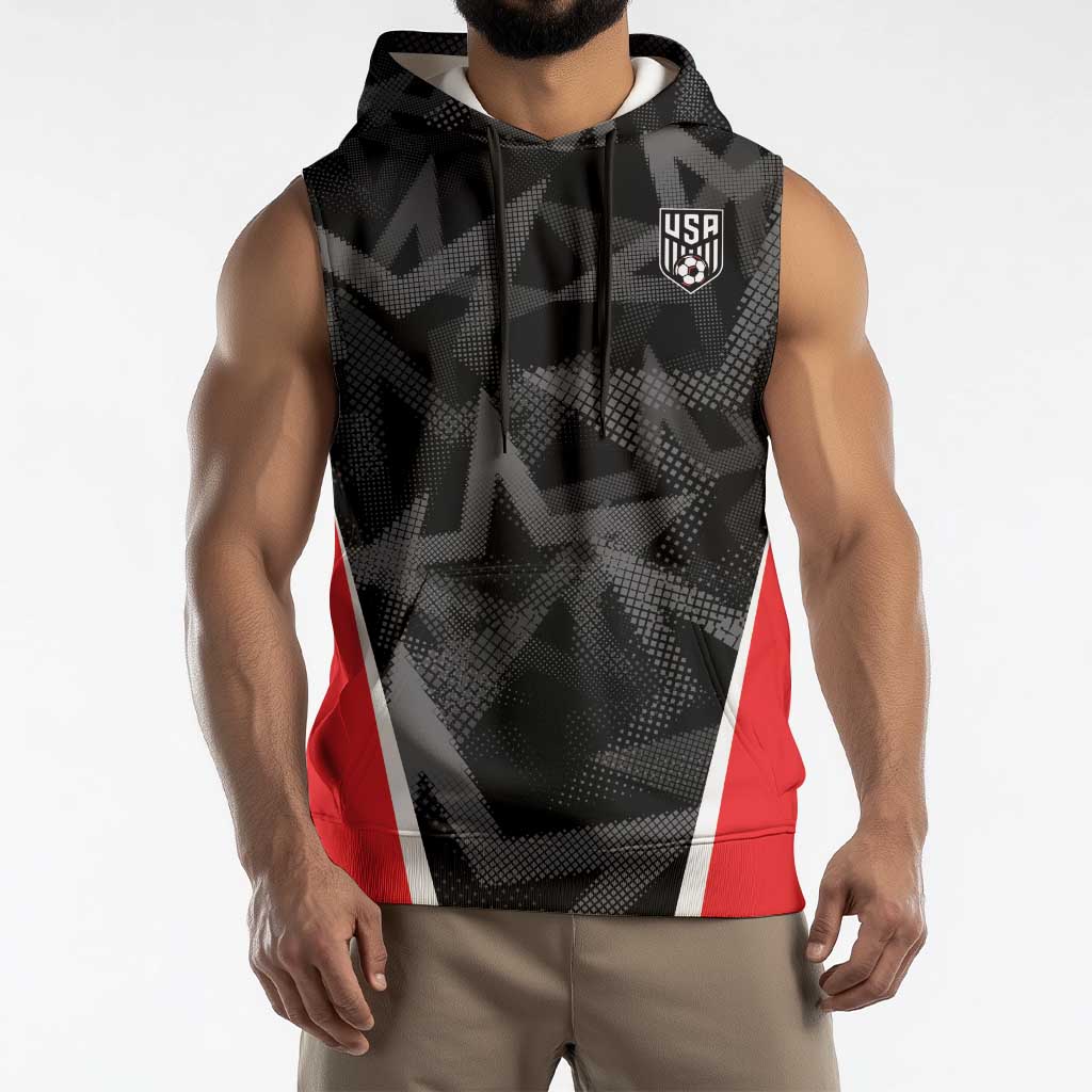 Custom Soccer 2026 USA Sleeveless Hoodie Black Stars Version