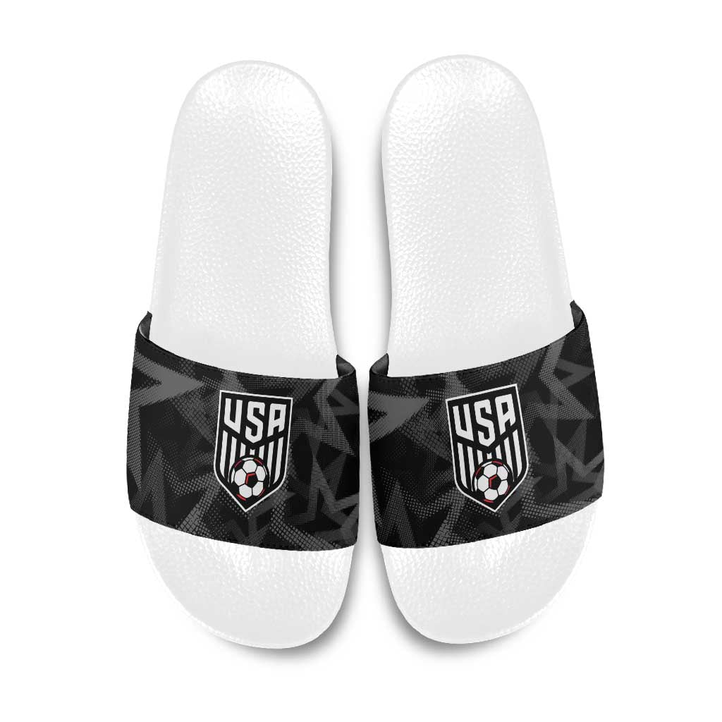 Soccer 2026 USA Slide Sandals Black Stars Version
