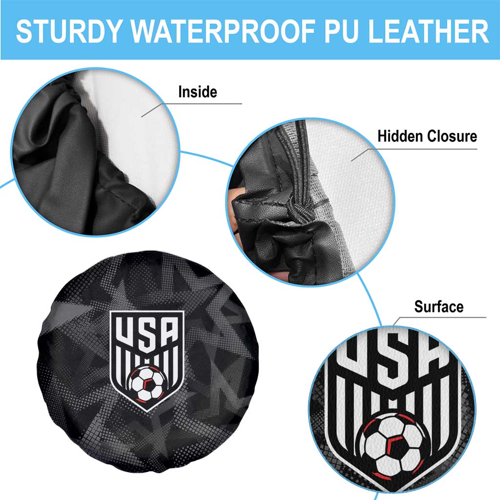 Soccer 2026 USA Spare Tire Cover Black Stars Version