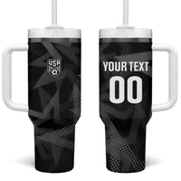 Custom Soccer 2026 USA Tumbler With Handle Black Stars Version