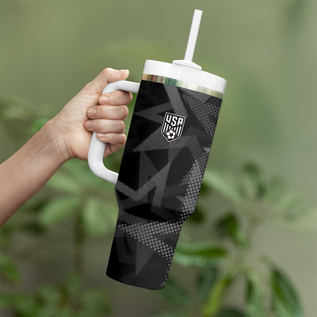 Custom Soccer 2026 USA Tumbler With Handle Black Stars Version