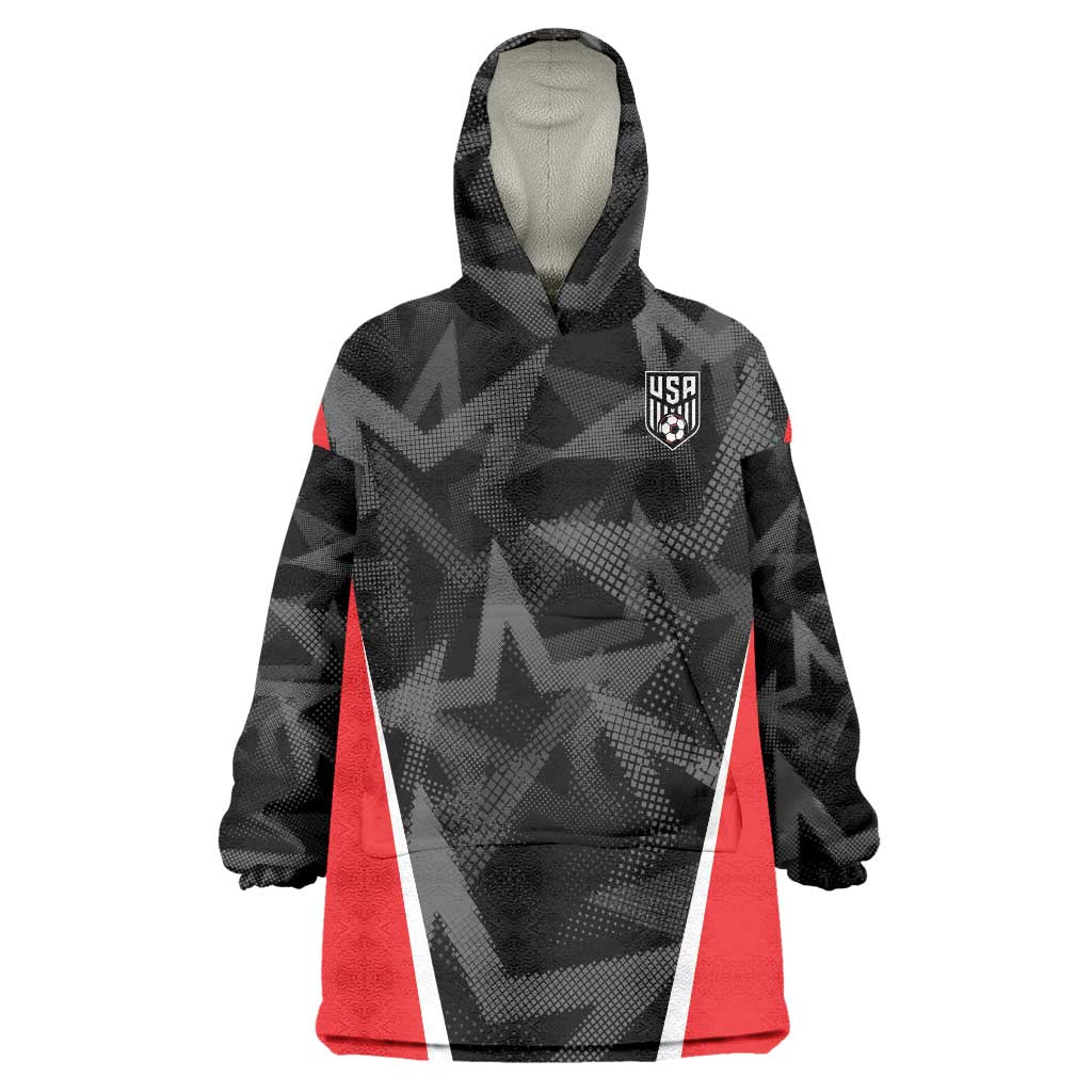 Custom Soccer 2026 USA Wearable Blanket Hoodie Black Stars Version