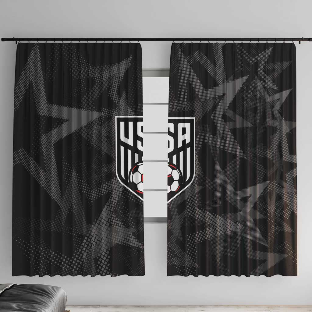 Soccer 2026 USA Window Curtain Black Stars Version