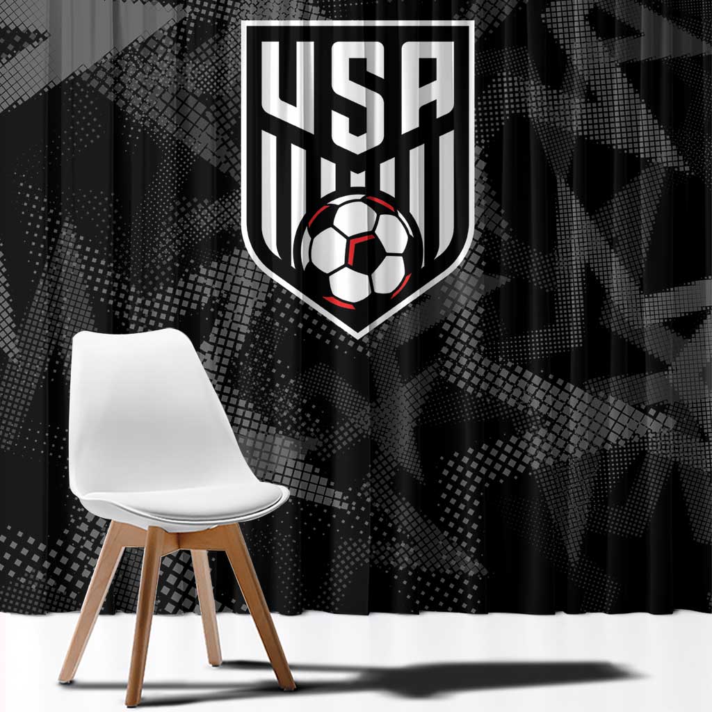 Soccer 2026 USA Window Curtain Black Stars Version