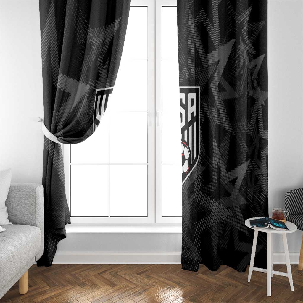 Soccer 2026 USA Window Curtain Black Stars Version