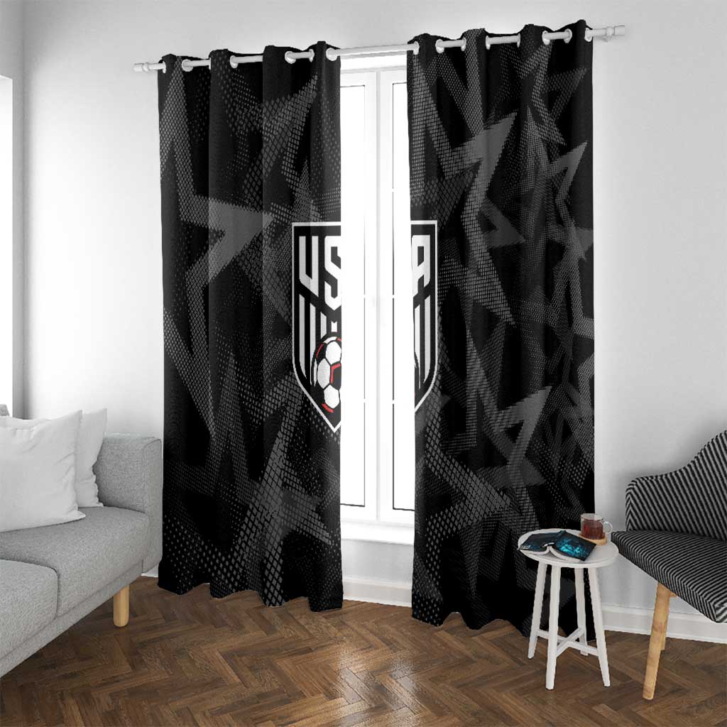 Soccer 2026 USA Window Curtain Black Stars Version
