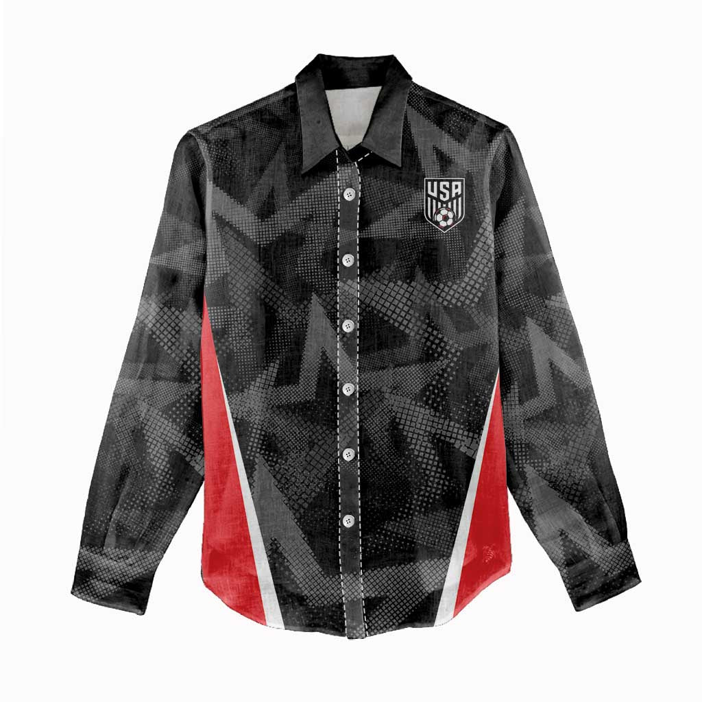 Custom Soccer 2026 USA Women Casual Shirt Black Stars Version