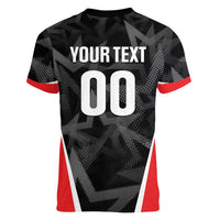Custom Soccer 2026 USA Women V-Neck T-Shirt Black Stars Version