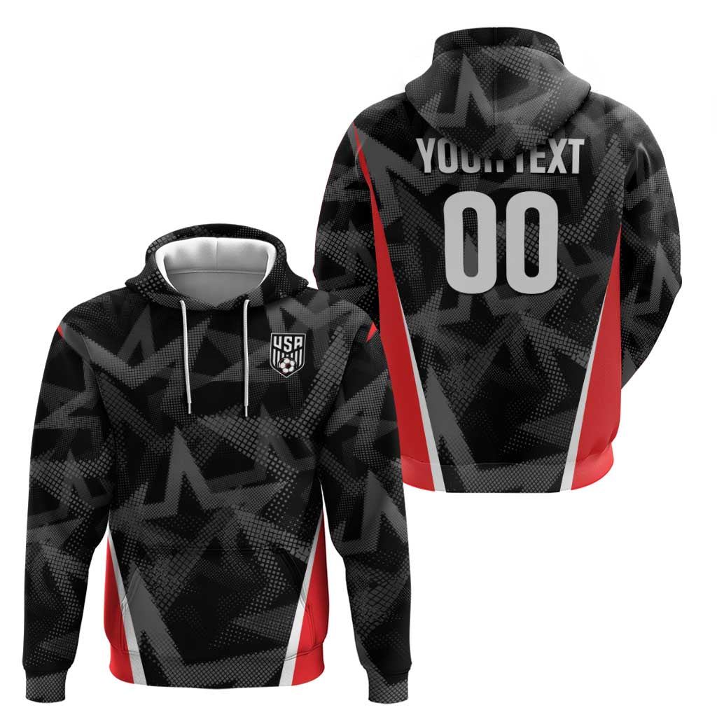 Custom Soccer 2026 USA Zip Hoodie Black Stars Version