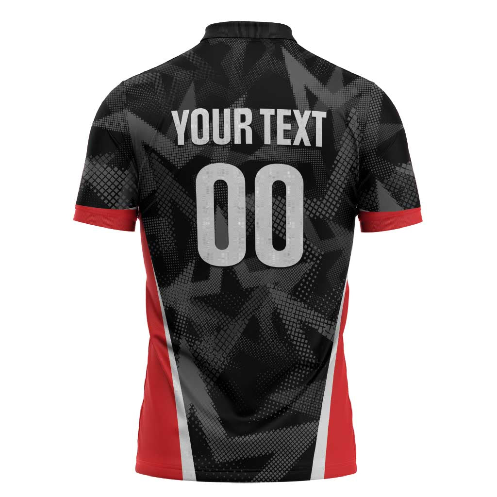 Custom Soccer 2026 USA Zipper Polo Shirt Black Stars Version