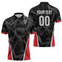 Custom Soccer 2026 USA Zipper Polo Shirt Black Stars Version