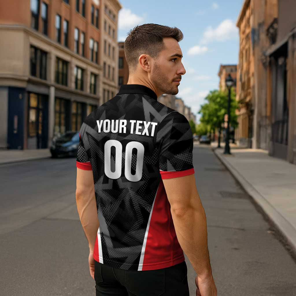 Custom Soccer 2026 USA Zipper Polo Shirt Black Stars Version