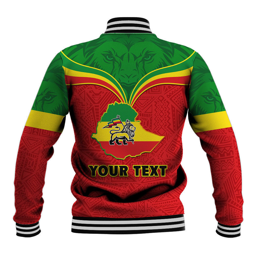 Personalised Ethiopia Baseball Jacket Lion Of Judah Flag Style Special Version - Wonder Print Shop