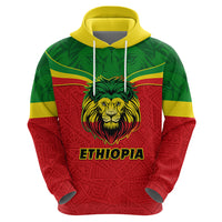 Personalised Ethiopia Hoodie Lion Of Judah Flag Style Special Version - Wonder Print Shop