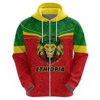 Personalised Ethiopia Hoodie Lion Of Judah Flag Style Special Version - Wonder Print Shop