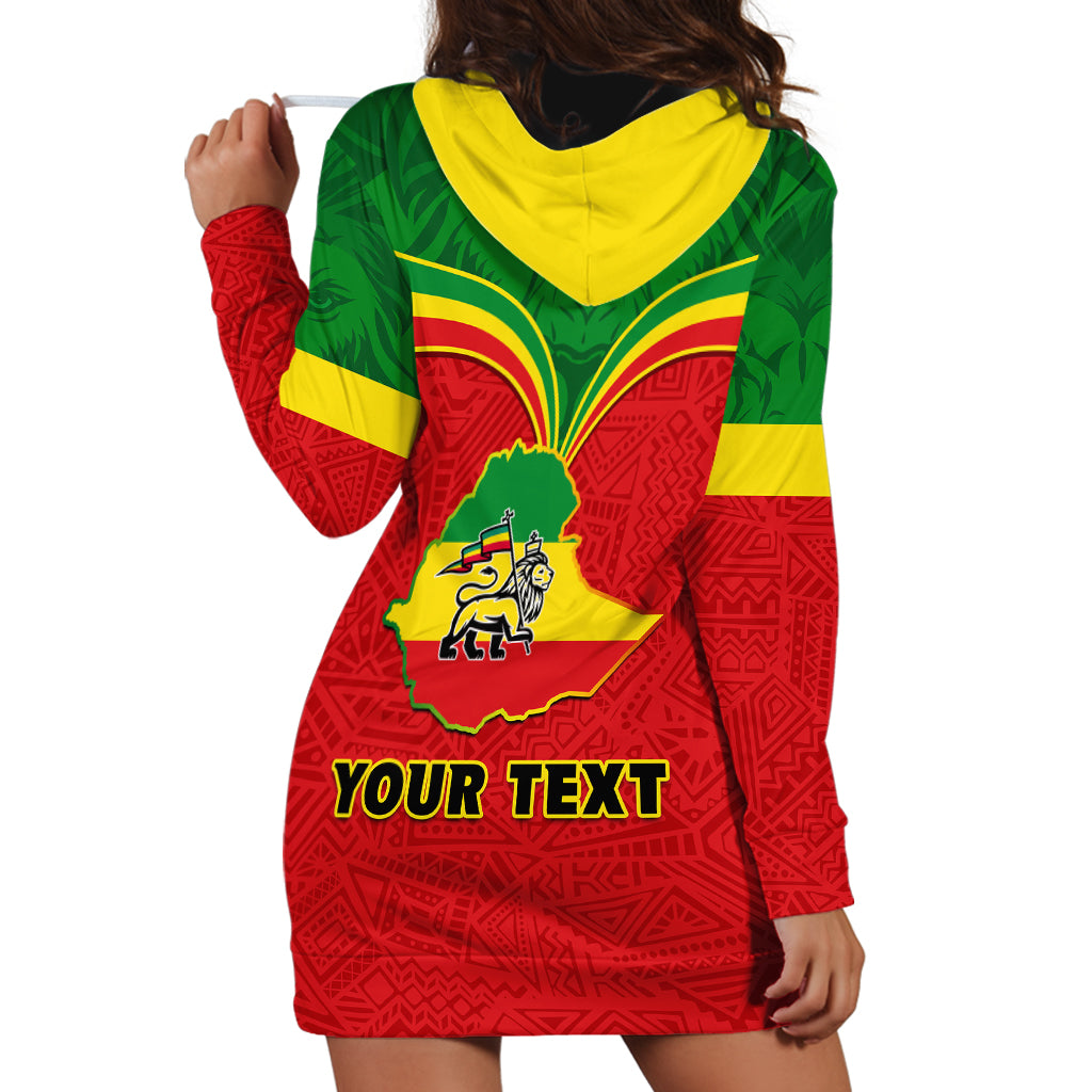 Personalised Ethiopia Hoodie Dress Lion Of Judah Flag Style Special Version - Wonder Print Shop