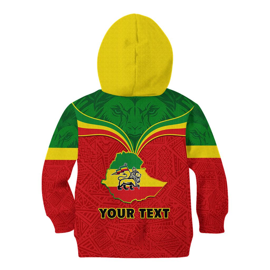 Personalised Ethiopia Kid Hoodie Lion Of Judah Flag Style Special Version - Wonder Print Shop