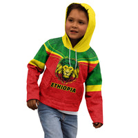 Personalised Ethiopia Kid Hoodie Lion Of Judah Flag Style Special Version - Wonder Print Shop