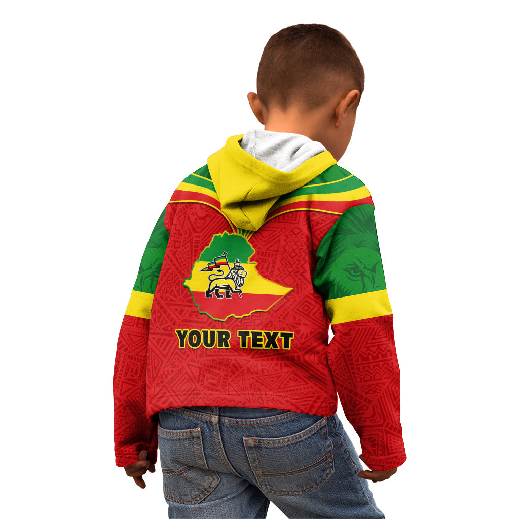 Personalised Ethiopia Kid Hoodie Lion Of Judah Flag Style Special Version - Wonder Print Shop
