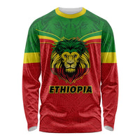 Personalised Ethiopia Long Sleeve Shirt Lion Of Judah Flag Style Special Version LT01