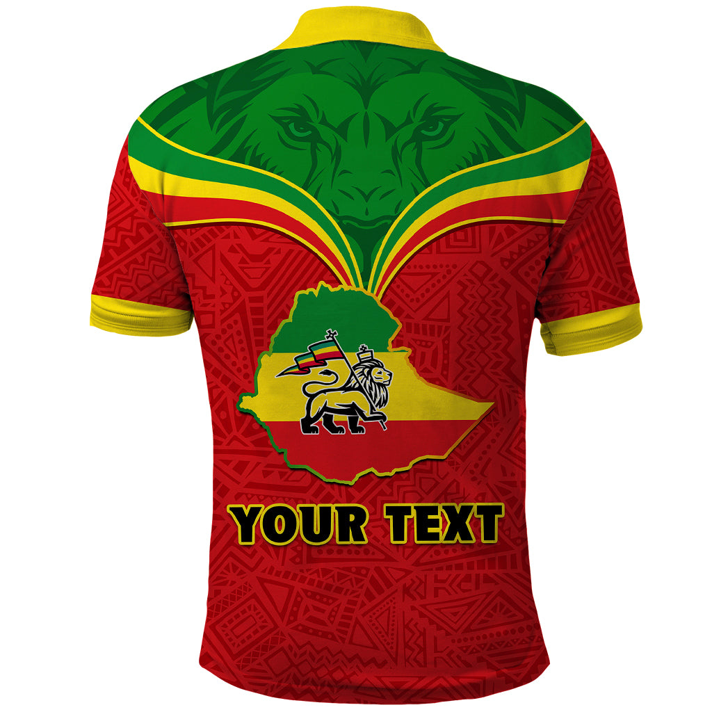 Personalised Ethiopia Polo Shirt Lion Of Judah Flag Style Special Version - Wonder Print Shop
