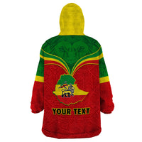 Personalised Ethiopia Wearable Blanket Hoodie Lion Of Judah Flag Style Special Version - Wonder Print Shop