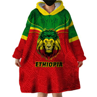 Personalised Ethiopia Wearable Blanket Hoodie Lion Of Judah Flag Style Special Version - Wonder Print Shop