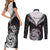 New Zealand Couples Matching Short Sleeve Bodycon Dress and Long Sleeve Button Shirts Aotearoa Maori Kiwi Black Fern - Wonder Print Shop