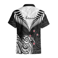 New Zealand Hawaiian Shirt Aotearoa Maori Kiwi Black Fern - Wonder Print Shop