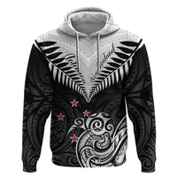 New Zealand Hoodie Aotearoa Maori Kiwi Black Fern - Wonder Print Shop