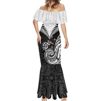 New Zealand Mermaid Dress Aotearoa Maori Kiwi Black Fern - Wonder Print Shop
