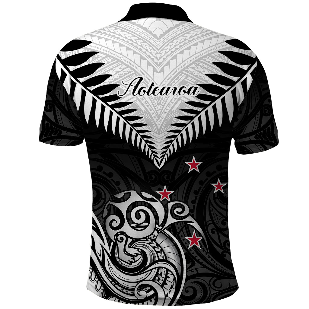 New Zealand Polo Shirt Aotearoa Maori Kiwi Black Fern - Wonder Print Shop