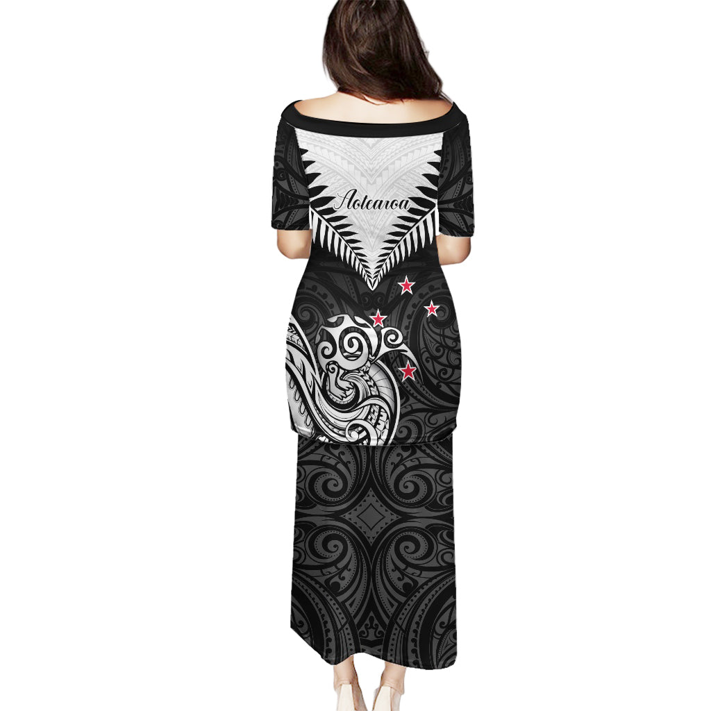 New Zealand Puletasi Aotearoa Maori Kiwi Black Fern - Wonder Print Shop