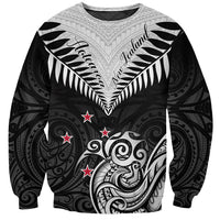 New Zealand Sweatshirt Aotearoa Maori Kiwi Black Fern - Wonder Print Shop