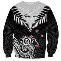 New Zealand Sweatshirt Aotearoa Maori Kiwi Black Fern - Wonder Print Shop