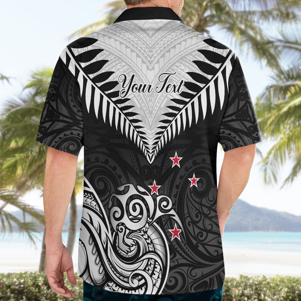 Personalised New Zealand Hawaiian Shirt Aotearoa Maori Kiwi Black Fern - Wonder Print Shop