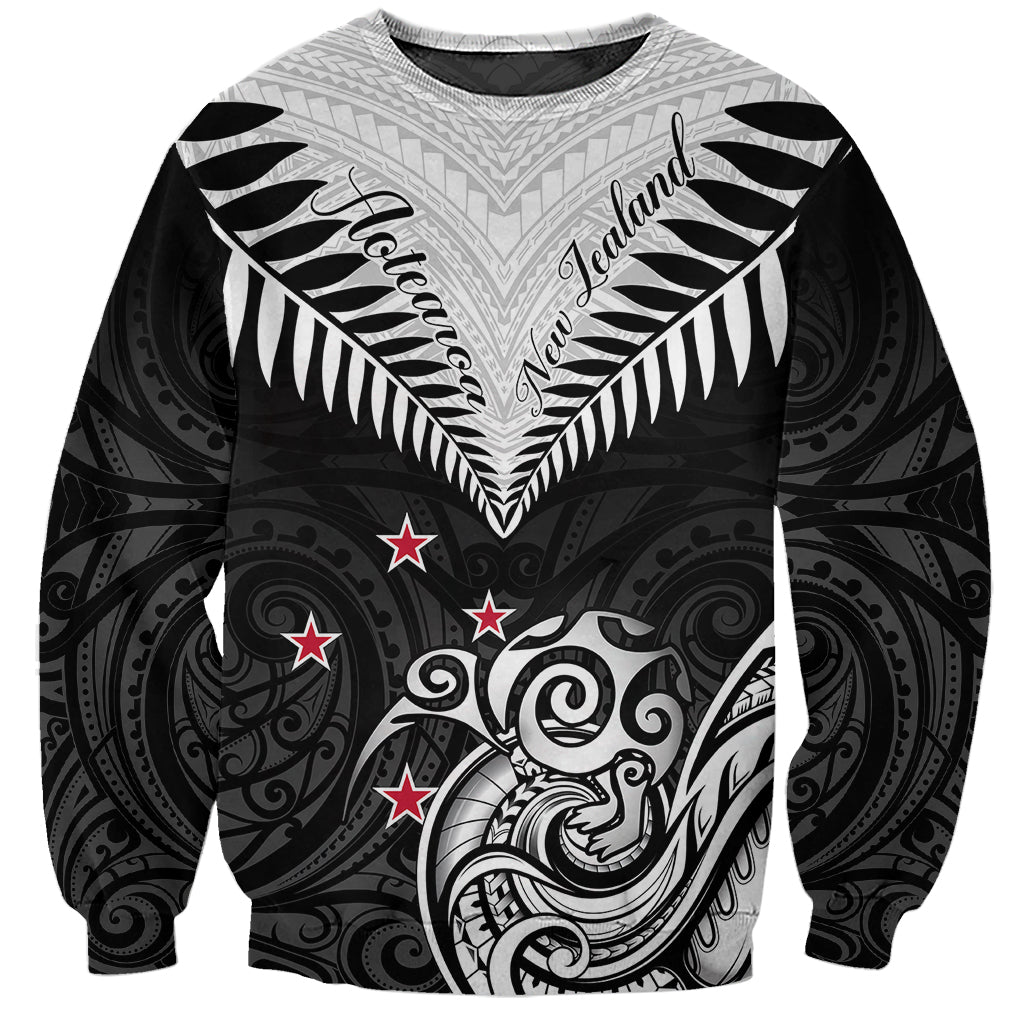 Personalised New Zealand Sweatshirt Aotearoa Maori Kiwi Black Fern - Wonder Print Shop