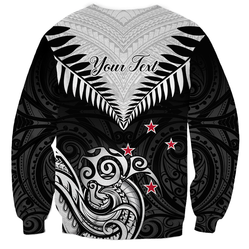 Personalised New Zealand Sweatshirt Aotearoa Maori Kiwi Black Fern - Wonder Print Shop