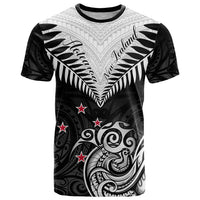 Personalised New Zealand T Shirt Aotearoa Maori Kiwi Black Fern - Wonder Print Shop