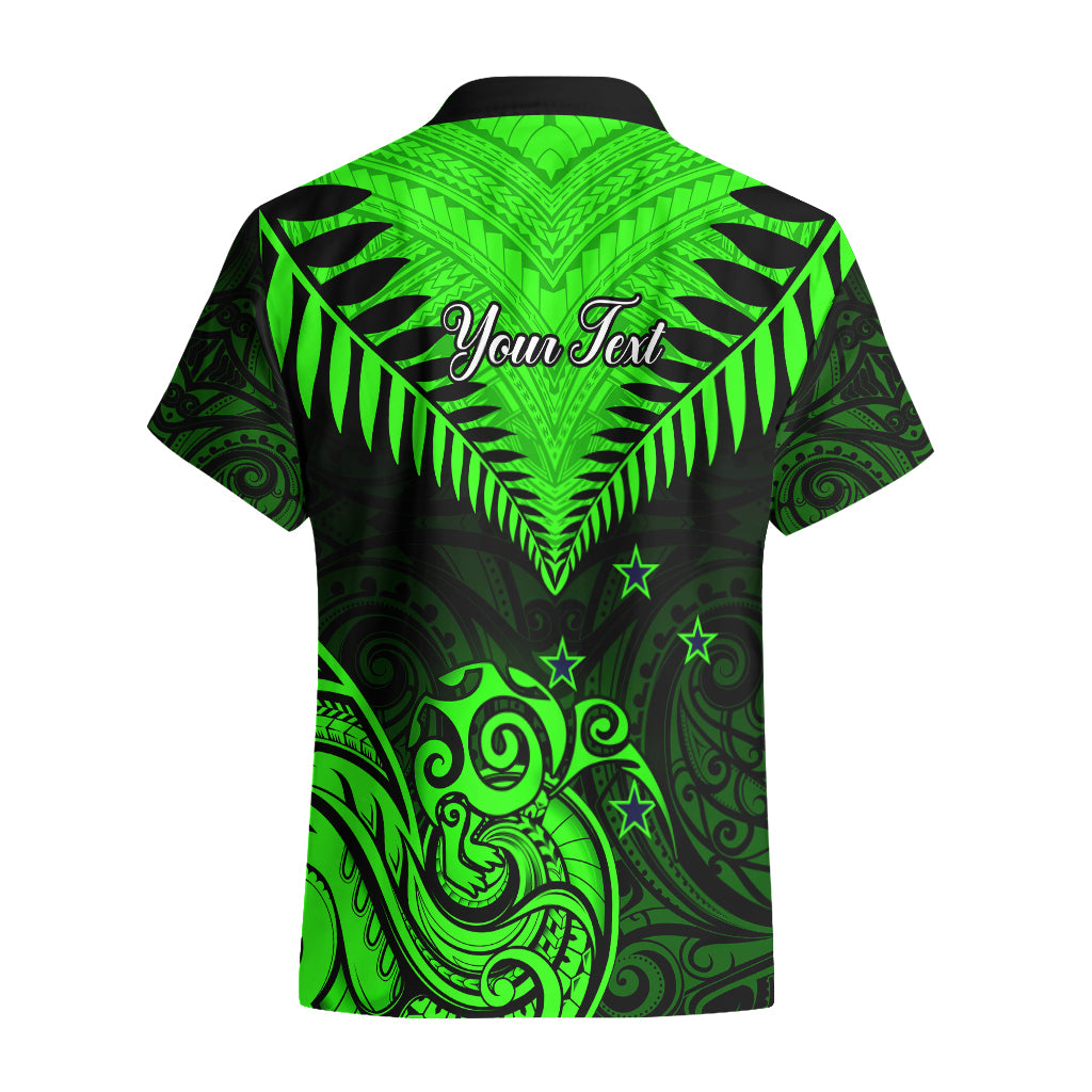 Personalised New Zealand Hawaiian Shirt Aotearoa Maori Kiwi Green Fern - Wonder Print Shop