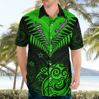 Personalised New Zealand Hawaiian Shirt Aotearoa Maori Kiwi Green Fern - Wonder Print Shop